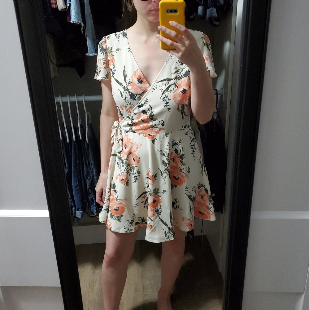 Abercrombie & Fitch Half-wrap Floral Mini Dress